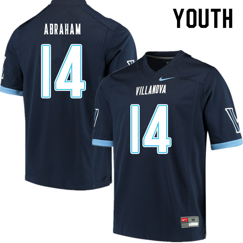 Youth #14 Daniel Abraham Villanova Wildcats College Football Jerseys Sale-Navy